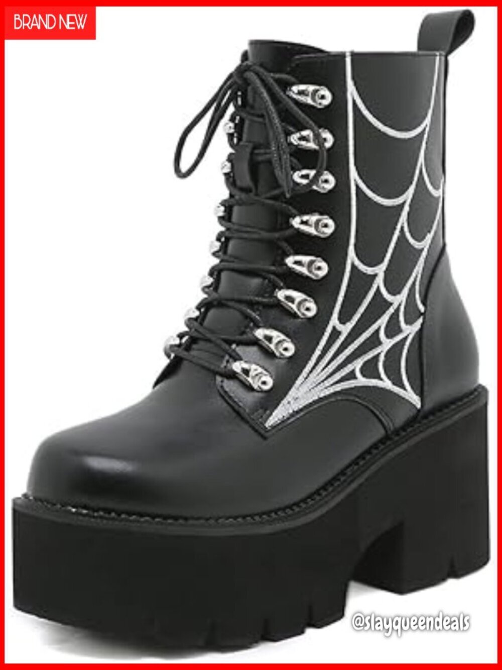 Chunky Platform Combat Boots with Detachable Chain & Zipper Closure